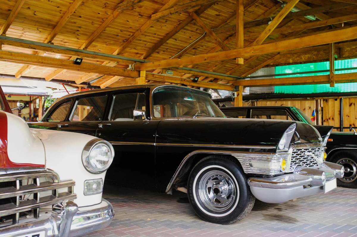 Photo: a collector's classic car in a private garage